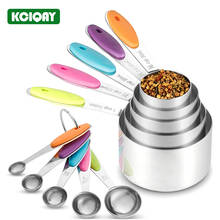 10Pcs Kitchen Measuring Cup Spoon Set Stainless Steel Teaspoon Coffee Sugar Scoop Cake Baking Flour Measuring Cups Cooking Tools 2024 - buy cheap