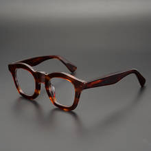 Armação de óculos de acetato, masculino, feminino, vintage, retrô, lente clara, óculos de grau, miopia, armações de óculos 2024 - compre barato