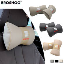 BROSHOO Auto Leather Car Headrest Neck Pillow For Seat Head Neck Rest Cushion Headrest Pillow Car-Styling Accessories 1Pair 2024 - buy cheap