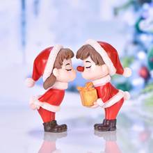 2Pcs Mini Christmas Couple Figure Doll DIY Garden Bonsai Decor Ornament Kid Toy 2024 - buy cheap