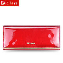 DICIHAYA Genuine Leather Women's Wallets Patent Leather Long Ladies Wallets Clutch Design Purse Hand Bags Women Purses BC150 2024 - buy cheap