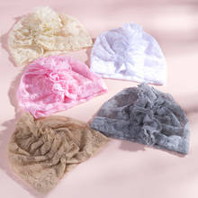 Solid Lace Baby Hat Big Bowknot Baby Girl Hat Turban Knot Head Wraps Baby Kids Bonnet Beanie Newborn Photography Props 2024 - buy cheap