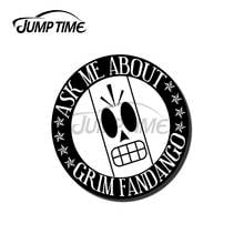 JumpTime 13 x 13cm Ask Me About Grim Fandango Car Sticker RV Refrigerator Decal Personality Surfboard Motorcycle Vinyl Car Wrap 2024 - buy cheap