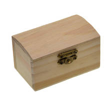 Caja de madera sin pintar con tapa de bloqueo para artes, manualidades, pasatiempos, estuche organizador de joyas y almacenamiento para el hogar, 3,5x2,2x2 pulgadas 2024 - compra barato