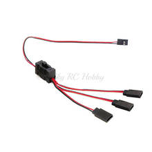 Extensión de Servo a Control remoto, Cable de 1 a 3 / 1 a 4 Y, Control de luz LED, interruptor de alimentación para modelo JR Futaba RC 2024 - compra barato