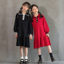 6Y To 16Y New Girls Dress Sweater Kids Winter Dress Children Ruffles Dress Elegant 2022 Fall Baby Clothes Midi Long Dress,#5663 2024 - buy cheap