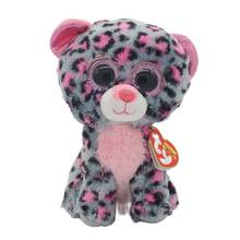 15 CM Ty Beanie Boos Big Eyes Pink Spotted Gray Leopard Cute Appease Sleeping Stuffed Animal Doll Kid Toy Birthday Children Gift 2024 - buy cheap