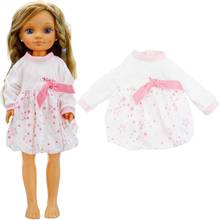 1 Set Pink Floral Bowknot Dress Casual Party Dating Wear Pajamas Homewear Clothes Accessories for Nancy Doll 16 Inch Kids Toy 2024 - buy cheap