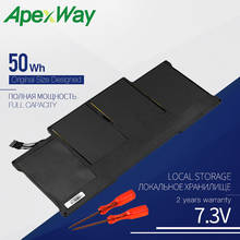 ApexWay 50WH 7.3V New laptop battery for Apple Macbook Air A1369 2011,13" A1466 2012, A1405, MC503 MC504 MC966 MD231 MD232 2024 - buy cheap