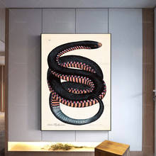 Cartel Vintage de serpiente al lado de Crimson, impresión botánica, minimalista para el hogar, decoración de dormitorio, pintura en lienzo, arte de pared, regalo 2024 - compra barato