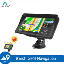 Navegador GPS con pantalla capacitiva de 9 pulgadas para coche campingcar, 256M, 8GB, FM, mapas de camiones de Europa, Francia y Alemania, nuevo 2021 2024 - compra barato
