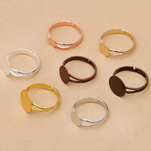 Base de anillo en blanco ajustable para hacer joyas, cabujones de vidrio de 6, 8, 10 y 12mm, bandeja de configuración de camafeo, accesorios de joyería DIY, 40 Uds. 2024 - compra barato