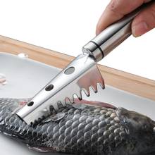 Raspador para limpieza de pescado, herramientas de cocina de acero inoxidable, eliminador de cepillo de piel de pescado, descalador, herramientas de pesca 2024 - compra barato