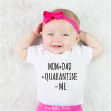 Mom+Dad+Quarantine=Me Funny Baby Announcement Onesies Pregnancy Reveal Bodysuit Cotton Short Sleeve Newborn Baby Jumpsuit Clothe 2024 - buy cheap