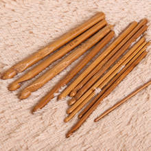 Agujas ganchos de ganchillo de bambú para tejer, 12 Uds., 3mm-10mm, hilo de tejer, 15cm, manualidades para casa 2024 - compra barato