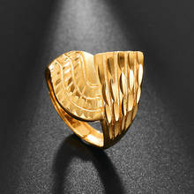 Anel de joias da moda, anel grande ajustável, para mulheres, cores douradas, statement, para festa de casamento 2024 - compre barato