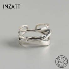 INZATT Real 925 Sterling Silver Irregular lines Adjustable Ring For Fashion Women Geometric MInimalist Hiphop Fine Jewelry 2024 - buy cheap