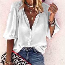 Blusa blanca De manga larga para verano, Camisa lisa De estilo coreano para Mujer, 2020 2024 - compra barato
