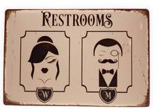 Restrooms Metal Tin Signs Service Wall Decor Art Poster Wall Plaque 2024 - buy cheap