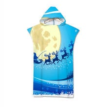 Merry Christmas Hooded Bath Towel Microfiber Santa Claus Changing Robe Poncho Surf Beach Towel for Swimming Outdooor Bathrobe 2024 - buy cheap