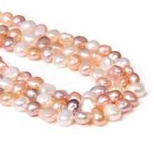 6-7mm AAA Grade High Luster Natural Baroque Pearls Beads White Pink Freshwater Pearl Beads For Jewelry Making DIY Bracelet 14'' 2024 - buy cheap