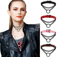 Heart Choker With Chain Goth Collar For Girls Grunge Punk Cute Kawaii Cosplay Necklace Egirl Chocker Harajuku Accessories 2024 - buy cheap