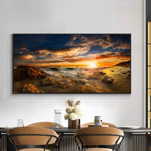 Cartel de paisaje Natural de cielo y mar, pintura de Amanecer impreso en lienzo, decoración de pared para el hogar, imágenes artísticas para sala de estar y dormitorio 2024 - compra barato