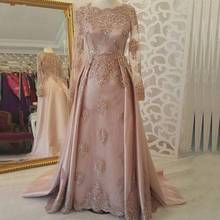 Árabe marroquino musilm vestidos de noite festa elegante para mulher dubai caftans arábia saudita longo sleveves rendas do vintage vestidos de baile 2024 - compre barato