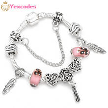 Yexcodes New Charm Ladies Bracelets Pendant With Feather Silver Plated Bracelet, Brand Bracelet Children's Jewelry Gifts 2024 - buy cheap