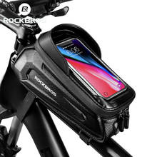 ROCKBROS ниже 6,8 "телефон велосипедные сумки водонепроницаемый 1.7L Топ трубка сумка на руль большая Capactity сенсорный экран велосипед телефон сумка 2024 - купить недорого