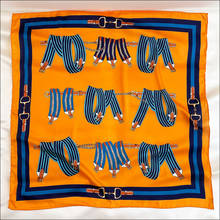 Женский атласный шарф, Шелковый дизайнерский шарф для женщин, ручная работа, шарф в рубчик 90 2024 - купить недорого