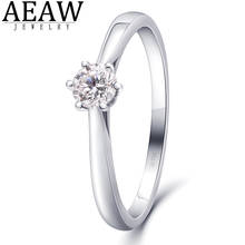 Aeaw 0,3ct 4mm df corte redondo ef vvs1, anel de prata moissanite 925, teste de diamante, moda namorada, presente de natal 2024 - compre barato