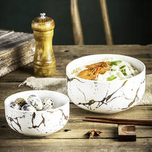 Marble Ceramic Bowl Home Tableware Set Nordic Style Porcelain Breakfast Rice Dinner Noodle Soup Round Bowls 2024 - buy cheap