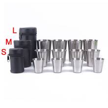 4Pcs Stainless Steel Cups Camping Drinking Cups with Case Outdoor Camping Tableware Travel Cup Set Picnic Supplies Camping Cups 2024 - buy cheap