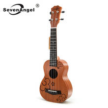 Укулеле SevenAngel, 21 дюйм, Укулеле сопрано с цветочным узором из красного дерева, 4 струны, музыкальный инструмент, мини-гитара для путешествий 2024 - купить недорого