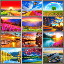 Round full diamond 5D DIY diamond painting rural landscape diamond embroidery kit home decoration 2024 - buy cheap