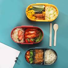 Divided Compartments Microwave Oven Lunch Box Container with Spoon Chopsticks Food Warmer Container Bento Food Container 2024 - buy cheap