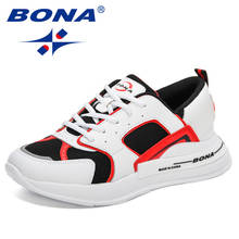 Bona tênis casual masculino design de malha respirável, calçado masculino luxuoso na moda para caminhada 2021 2024 - compre barato