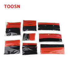 TOOSN-Tubo termorretráctil de poliolefina negra y roja, 150 unidades, 2:1, 2mm, 2,5mm, 3,5mm, 5mm, 6mm, 8mm, 10mm, 12mm 2024 - compra barato