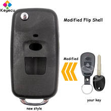 Funda de control remoto plegable, 2 botones, para Hyundai Elantra Santa Fe 2001 2002 2003, reemplazo KEYECU nuevo modificado 2024 - compra barato