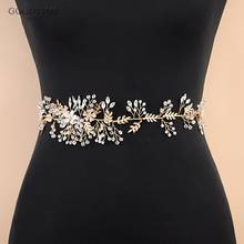 Fashion Wedding Belt For Bride Luxury Rhinestone Women Belt For Wedding Dress Accessories Leaf Belt For Girl Party Night Dress 2024 - buy cheap