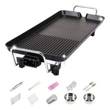 Indoor BBQ Grill Set Electric Grill Smokeless Non-Stick Barbecue Plate Baking Pan Multi-Function With 5 Adjustable Temperature 2024 - buy cheap
