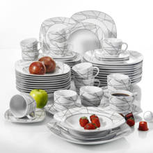 VEWEET SERENA 30/60-Piece Kitchen Porcelain Ceramic Dinner Set of Cups Saucer Dessert Plate Soup Plate Dinner Plate Cutlery Set 2024 - buy cheap