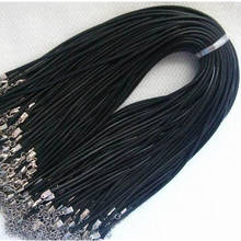 Collares de cuerda trenzada de 45CM, cadena de cuerda con cierre de langosta, color negro, 20 unids/lote 2024 - compra barato