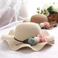 Sombrero transpirable con flores para bebé, sombrero de paja para el sol para niño y niña, novedad de verano, 2019 2024 - compra barato