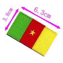Cameroon country flag embroidery patch 6.3cm wide high quality iron on sew on backing/decoration/Africa/star/Yaounde/hot cut 2024 - buy cheap