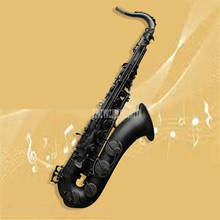 Saxofone b tenor, saxofone em latão preto de alta qualidade com instrumento profissional para jogar instrumentos musicais, som reto 2024 - compre barato