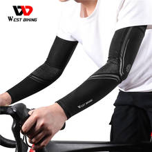 Mangas de ciclismo west biking, proteção uv, braço protetor de seda para bicicleta, proteção solar, esportes, corrida, proteção para braço mtb 2024 - compre barato