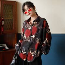 Одежда в китайском стиле, женская блузка 2020, Свободная Повседневная Блузка с цветочным принтом и топ, женская уличная одежда в азиатском стиле, рубашки в стиле Ципао FF2899 2024 - купить недорого