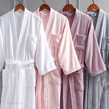 100% хлопок, махровый банный халат размера плюс, женское сексуальное ночное платье, кимоно, банный халат, Мужская водопоглощающая одежда для сна, наряд невесты 2024 - купить недорого